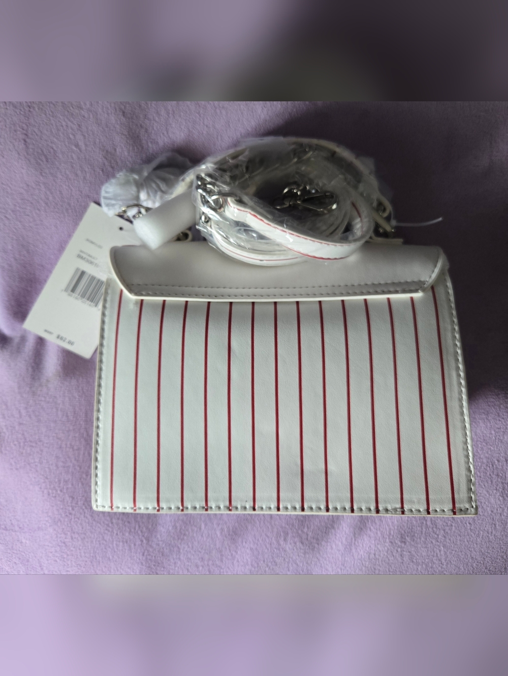 Betsey Johnson White and Red Baseball Purse NWT - Picture 7 of 8